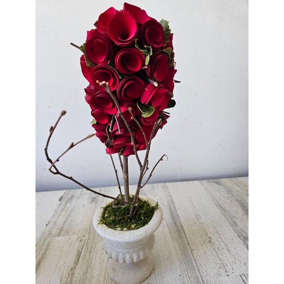 Pier 1 curl wood Bark heart face Valentine statue figurine unique Bush - Picture 6 of 9